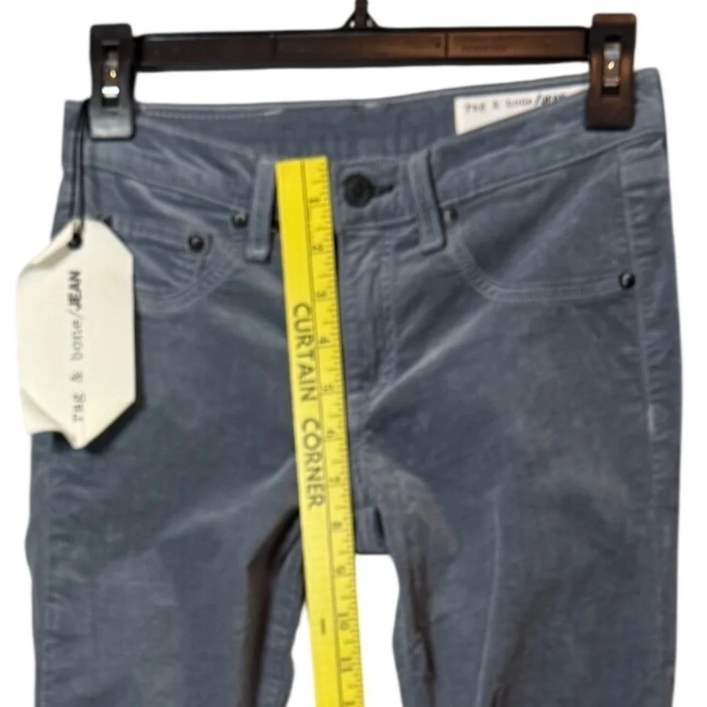 NWT Rag & Bone Skinny Jeans, Steel Blue Velvet, Size 25 - Picture 5 of 11